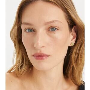 Tory Burch Forget Me Not Stud Earrings Mother of Pearl Tory Gold